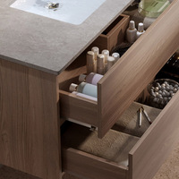 Meuble-lavabo mural en marbre avec miroir, modèle 2026, nouvelle collection, personnalisable pour salle de bain, en pierre, vente chaude