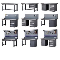 Banc de travail industriel robuste, banc de travail pour mécaniciens, table de travail électronique avec étagère, banc de travail robuste