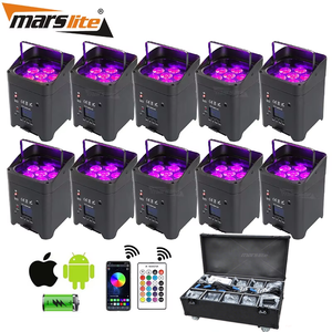 Projecteurs sans fil à batterie Marslite 6x18W, Smartbat <span class=keywords><strong>DJ</strong></span> Uplightsing, projecteurs <span class=keywords><strong>LED</strong></span> sans fil pour discothèque, mariage, fête - Product Image 1