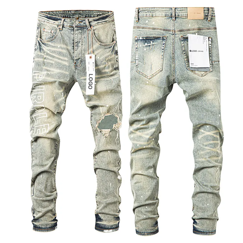 Jeans masculinos plus size novo estilo rock Y2K de alta qualidade com logotipo