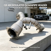 Tubo de Escape Deportivo de Alto Rendimiento Ss304 con Protector Térmico para Audi Q8 4M 3.0T EA839 2021-2024, Respuesta del Acelerador Mejorada, Mayor Velocidad