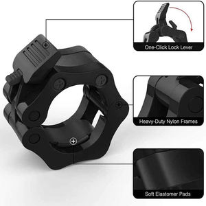 Pinces à collier d'haltères noires à verrouillage rapide ouvert direct d'usine accessoires d'équipement de Fitness ouverture 50mm serrures d'haltères - Product Image 2