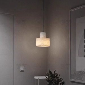 Chinese Style Minimalist Pendant <b>Light</b> Natural Marble Round E27 LED Chandelier For Hotel Restaurant Bedroom Entryway - Product Image 3