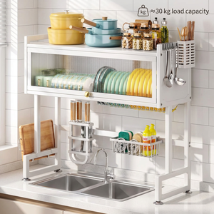 Estante <span class=keywords><strong>de</strong></span> Cocina Moderno <span class=keywords><strong>para</strong></span> Ahorrar Espacio Sobre el <span class=keywords><strong>Fregadero</strong></span> con Soporte <span class=keywords><strong>para</strong></span> Cuchillos, Cubierta <span class=keywords><strong>de</strong></span> PC, <span class=keywords><strong>Escurridor</strong></span> <span class=keywords><strong>de</strong></span> <span class=keywords><strong>Platos</strong></span> <span class=keywords><strong>de</strong></span> Acero al Carbono <span class=keywords><strong>para</strong></span> Organización y Almacenamiento OEM ODM - Product Image 1