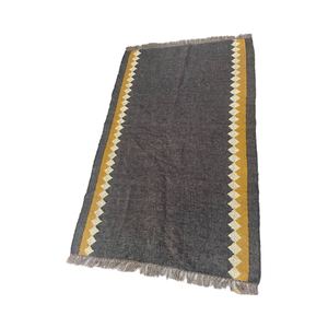 4x6 lana hecha a mano y yute Kilim Dhurrie alfombra patrón geométrico Color personalizado lavable diseño indio tradicional - Product Image 1