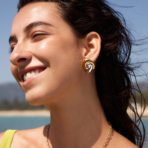 <b>Stud</b> <b>Earrings</b> <b>Set</b> Gold <b>Silver</b> Tone Spiral Design Women's Everyday Wear Fine Jewelry - Product Image 4