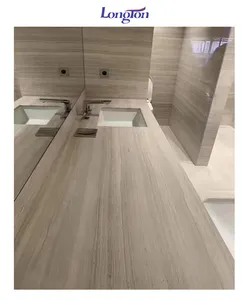 Quarry Owner Athens Wooden Grain Marble Slab Grey Hotel Countertop Vanity Top Natural Stone Athena Chinese Marble