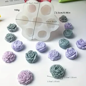 Moldes de silicone para fazer doces e chocolate, 7 tipos de flores artesanais 3D para decoração de bolos e fondant