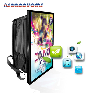 Áp phích di động 21.5 inch di động màn hình kỹ thuật số LCD Máy nghe nhạc quảng cáo hiển thị con người đi Bộ Ba Lô biển quảng cáo với pin - Product Image 1