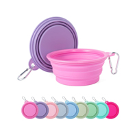 Bol pliable en silicone pour animaux de compagnie, bol télescopique pour nourriture et eau pour chat et chien, mangeoire de voyage en plein air, pliable
