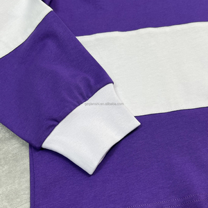 QIANSHI Cotton Heavyweight Streetwear <strong>T</strong>-<strong>shirt</strong> Embroidered Rugby <strong>Striped</strong> Polo <strong>Shirt</strong> Oversized Thermal Long Sleeve <strong>t</strong> <strong>Shirt</strong> <strong>for</strong> <strong>Men</strong> - Product Image 5