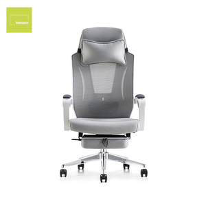 Chaise de bureau pivotante KEPO, chaise de jeu de course, chaise d'ordinateur blanche, réglable, confortable, ergonomique, en maille, avec repose-pieds - Product Image 3