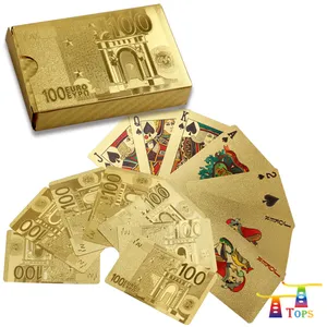 2023 सबसे अच्छी कीमत क्लासिक सोने की पन्नी मढ़वाया पोकर अमेरिका उपहार प्लास्टिक खेल खेल कार्ड बॉक्स