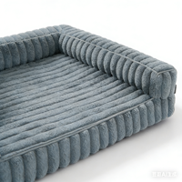 L Hundebett & Sofa, Wasserdichtes Memory-Schaum Haustierbett mit Erhöhten Kanten, Rutschfester Basis, Abnehmbarem & Waschbarem Cordbezug
