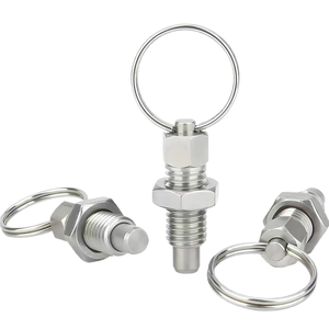 Fabrication de boutons à ressort en acier au carbone M6 M8 M10 M12 avec anneaux de traction et piqûres de filetage grossier pour indexage. - Product Image 1
