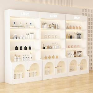 Vitrina expositora de cosméticos para salón de belleza, vitrina de uñas con puerta de vidrio para almacenamiento de productos de cuidado de la piel, estante multinivel. - Product Image 1