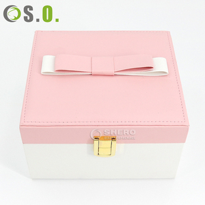 Elegant Two Tone Jewelry <b>Box</b> With Mirror <b>Removable</b> Tray Large Capacity Jewelry Storage Case <b>for</b> Rings Necklaces Bracelets - Product Image 6