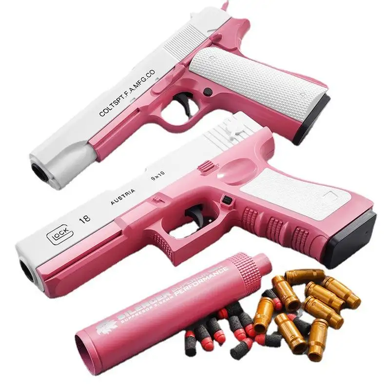 2023 superventas venta plástico Glock balas blandas pistola de juguete 1911 pistola de balas de espuma para adultos y niños