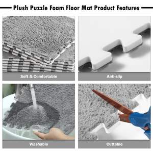 Tapis en peluche <span class=keywords><strong>puzzle</strong></span> pour enfants, tapis en EVA <span class=keywords><strong>puzzle</strong></span>, tapis moelleux lavable, tapis de jeu pour bébé - Product Image 2