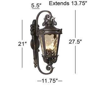 Applique murale extérieure en Bronze, 1/2 pouces, luminaire en verre martelé, pour maison, Patio, véranda, université, 27 - Product Image 2