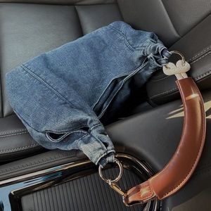 Bolso Tote de Mezclilla para Mujer, Primavera Verano 2024, Bolso de Hombro Casual a la Moda, Color Sólido Suave, Cierre Magnético, para Uso Diario - Product Image 5