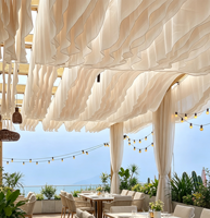 Offre Spéciale : Voilage de plafond en tissu pour décoration de restaurant extérieur, hôtel, bord de mer, mariage, fête, événement, toile de fond