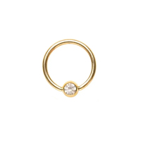 Cincin tindik hidung, perhiasan berlapis emas padat, cincin manik tawanan baja bedah BCR cincin hidung unik