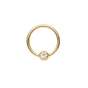 Sólido Banhado A Ouro Jóias Nariz Piercing Aço Cirúrgico Captive Bead Anel <span class=keywords><strong>BCR</strong></span> Único Nariz Anel - Product Image 3