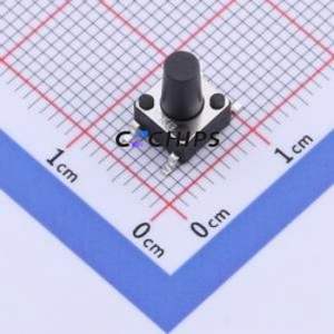 TS-1102SD-B-L-B Tactile Switch SMD-4P,6x6mm Switch Single Pole Single Throw Round Button 1.6N Vertical Mount - Product Image 1