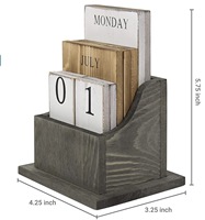 Calendrier de bureau en bois perpétuel