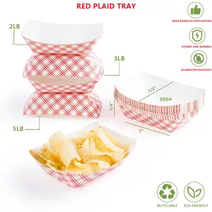 #25 1/4LB. To Go Takeaway Fried Snacks Disposable Custom Printed Paper Food Tray