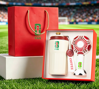 Édition limitée : Thermos 2-en-1 sur le thème du football, idéal pour les fêtes et les cadeaux pour les fans d'événements sportifs, coffret cadeau d'entreprise