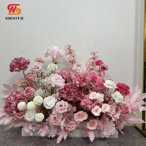 Roses artificielles en soie lisses pour allée de mariage, arrangement floral asymétrique, guirlande florale pour arche, rose pâle 80cm/120cm - Product Image 6