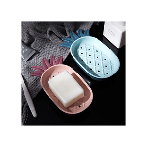 2025 vente chaude salle de bain vanités Drainage boîte en plastique ananas forme vidange <span class=keywords><strong>porte</strong></span>-<span class=keywords><strong>savon</strong></span> boîte <span class=keywords><strong>douche</strong></span> dessin animé mignon boîte à <span class=keywords><strong>savon</strong></span> - Product Image 1