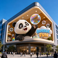 Écran publicitaire 3D à vision directe P10 LED, écran extérieur, signalisation numérique, panneau d'affichage, mur vidéo LED incurvé 3D à 90 degrés