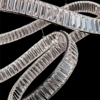 Lustre suspendu LED moderne de luxe personnalisé avec cristaux, intensité réglable, pour hall d'hôtel, villa, plafond haut, escalier