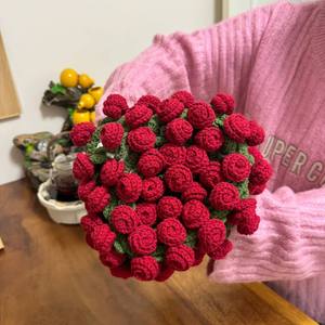 Rose <span class=keywords><strong>tulipe</strong></span> et muguet couverture en coton tissé à la main meilleur ami cadeau de mariage kit de bricolage emballé dans des sacs - Product Image 4