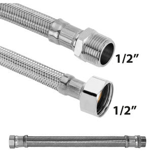 ท่อเหล็กกล้าไร้สนิมยืดหยุ่นสูง1/2ม. X 1/2 F-80ซม. สำหรับการหมุนเครื่องมือ - Product Image 2