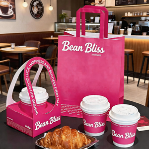 Super Usine Logo Personnalisé Taille <span class=keywords><strong>À</strong></span> Emporter Lait Thé <span class=keywords><strong>Café</strong></span> <span class=keywords><strong>Tasse</strong></span> Plateau Recyclé Jetable Portable Porte Gobelet En Papier Avec Poignée - Product Image 4