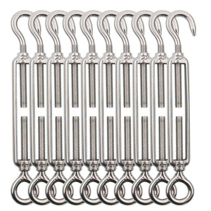 Tendeur de câble robuste à crochet et œillet M5 <span class=keywords><strong>en</strong></span> acier inoxydable pour tensionnement de câbles métalliques - Product Image 1