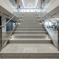 Marches d'escalier en granit G603 à prix d'usine en gros - Approvisionnement direct en vrac de la carrière, pré-coupées avec rampe d'escalier pour les grossistes