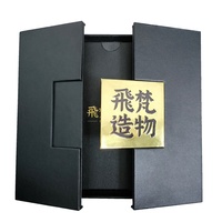 Nouvelle boîte de rangement pour bracelet en velours noir, personnalisée, haut de gamme, avec logo en feuille d'or, en carton, faite à la main, simple, pour emballage de bijoux