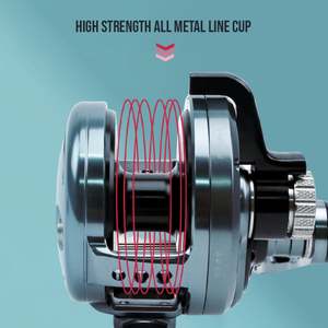 بكرة صيد مادوكس للصيد العميق بقوة سحب قصوى 30 كجم، بكرة صيد معدنية بالكامل للقوارب في المحيط - Product Image 5