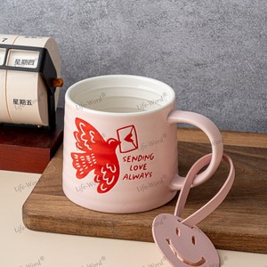 Vente chaude mignon Graffiti coeur tasses en céramique série rose tasses à eau en céramique comme cadeaux pour petite amie tasses à café en céramique - Product Image 3