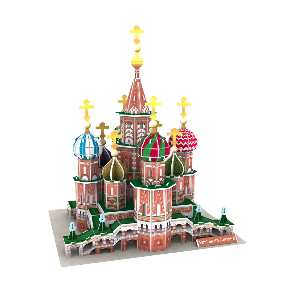 Russland Kathedrale 3D Puzzles für Erwachsene Kinder, Basilius Kathedrale Architektur Gebäude Kirche Modell Kits Spielzeug für Jugendliche