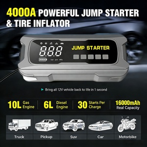 OEM Heavy Duty Jump With Air Pump 150PSI Super Fast Double Tire Car Battery Booster Jumper for KCCY78 4000A Heavy Duty Jump <b>Star</b> - Product Image 4
