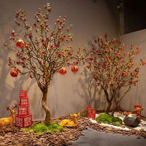 Cây giả, cây nhân tạo, quả lựu đỏ giả, cây giả giao hàng nhanh, nhà máy sản xuất thực vật, đồ trang trí đám cưới - Product Image 2