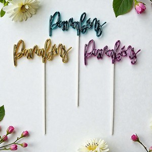 Decorazione per <span class=keywords><strong>Torta</strong></span> in Plastica con Testo Personalizzato, per Compleanno e Matrimonio, Non Commestibile, Riutilizzabile, Vendita all'Ingrosso - Product Image 4