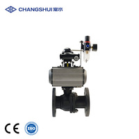 Katup Bola Flens Baja Cor Pneumatik DN15-DN150 Katup Kontrol Industri