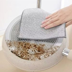 Vente directe usine : Chiffon en nylon argenté sans huile pour nettoyage de cuisinières et de plaques de cuisson en acier inoxydable - Product Image 4